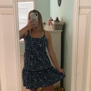 Navy mini floral dress